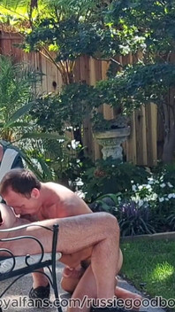 Stepdaddy Jay Taylor Gets Backyard Blowjob