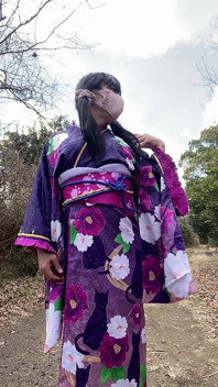 No.112 the Phantom Kimono Beauty Appearing in the Winter Countryside a Crossdresser Walks Through the Sunlit Glade Part 2