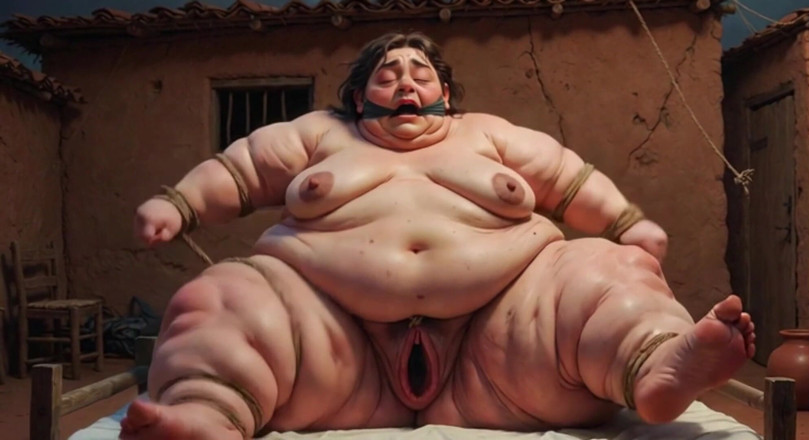 Anime Hentai: SSBBW v otroctví - Zoufalá s tlustou širokou mokrou kundičkou
