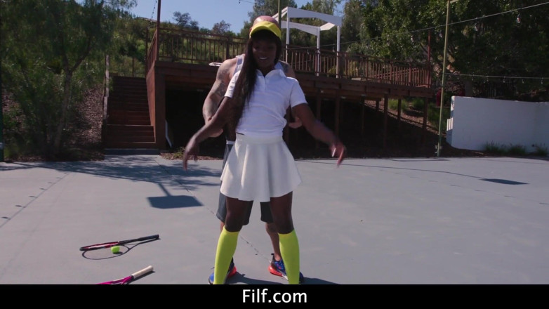 FILF - Father I'd Like To Fuck: Tennis ebony Anna Foxxx takes anal lessons from coach