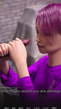 Růžové vlasy hubená teenagerka se sexy malými kozami Venkovní honění a kouření - Tabuizovaná univerzita (parní hra) - Část 21