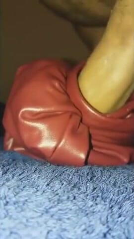 Naxy: Leather pants closeup fuck