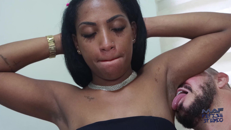 MAF fetish studio: Licking and Cum in Submissive Ebony Armpit