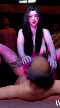 3D Horny Slut Asian Stripper Cheating with Big Cock