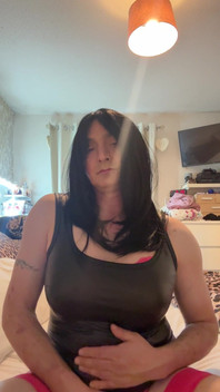 Wet Look Dress Tease