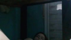 Horny Latina Fucks Her Pussy with a Huge Dildo Thinking About Her Stepmom Almost Caught