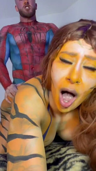 Tigra Takes Spider-mans Big Hard Throbbing Cock