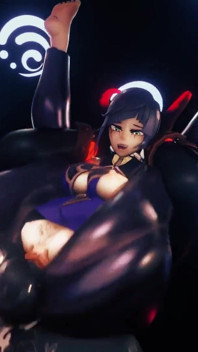 Yelan Gets Her Pussy Fucked Hard in Full Nelson Position by a Big Mitachurl Animation Genshin Impact
