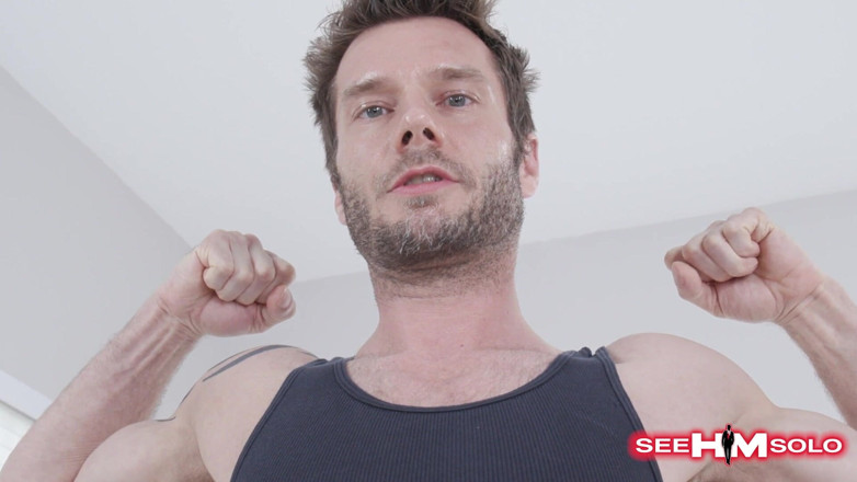 SeeHimSolo: James Drake Strokes His Oiled Cock While Lying Back with...