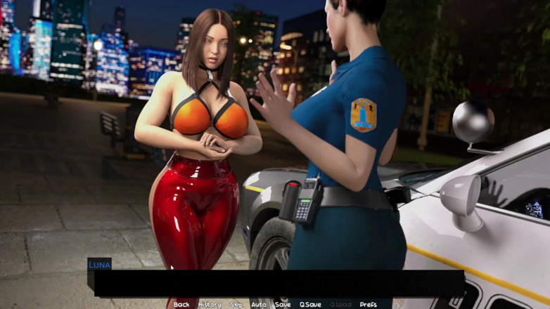 Future Money Man: Pegawai Polis Shemale menggesel Pepek Luna dan memerah buah dadanya