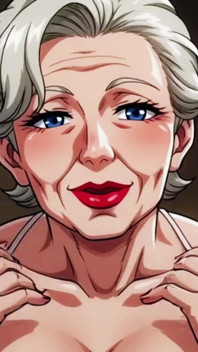 Ai mamie, décolleté profond, taquinage en gros plan