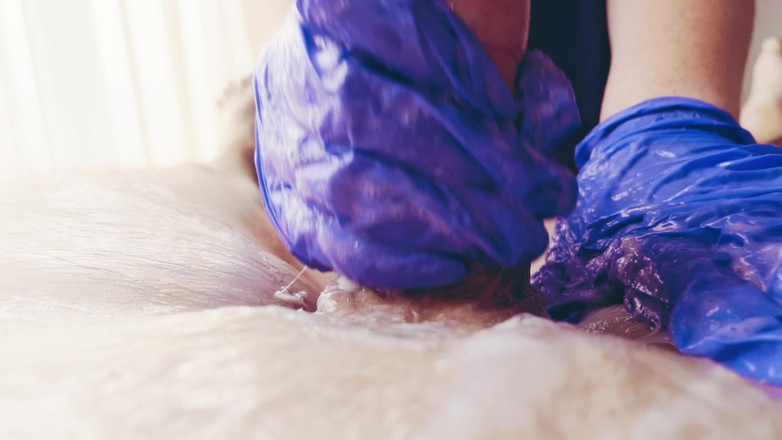 AmyHi: Asmr Masturbation in Gloves - a Lot of Cum
