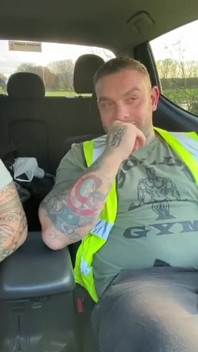Builders Have a Jerk in the Car at Work