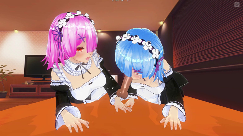 H3DC: 3D変態ハメ撮り。ラムとレムはあなたのコックを吸う