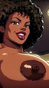 Dessin animé ai sexy, seins énormes qui tremblent