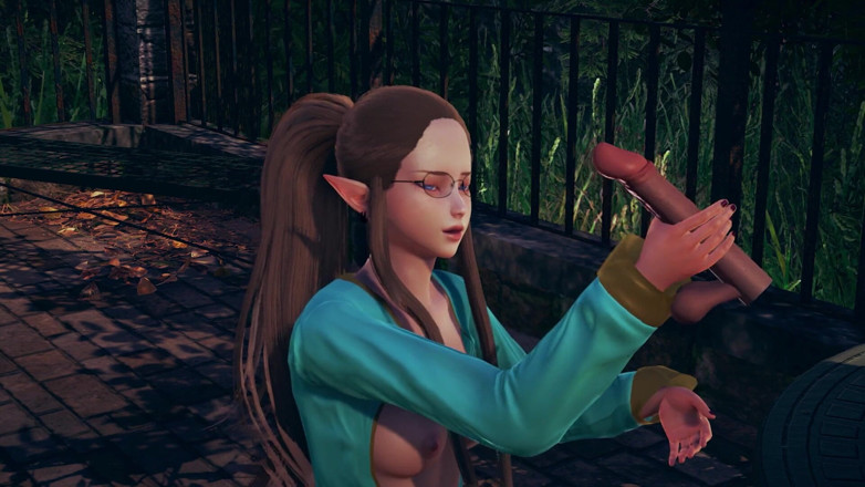 Waifu club 3D: Asked an elf girl to jerk off a big cock
