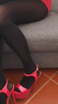 MILF in Pantyhose and Heels with Perfect Legs