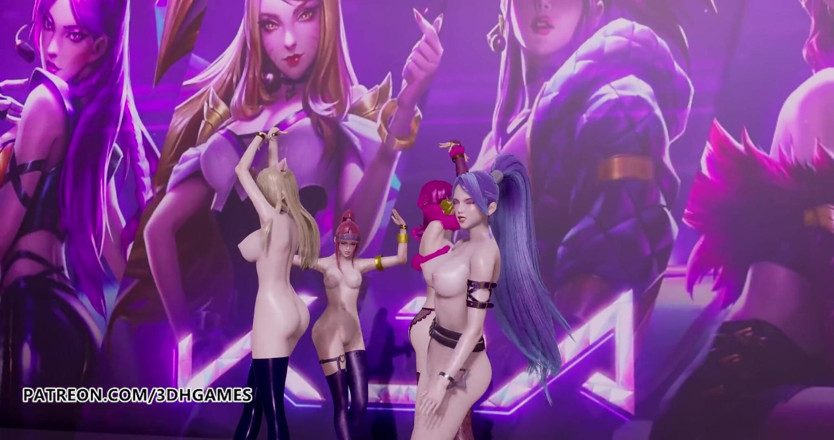 3D-Hentai Games: Black Pink - Bagaimana awak Suka Tarian Bogel itu, Ahri, Akali,...