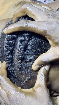 Hair Fetish for Ebony Teen Receiving Cum