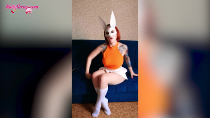 Katty Grray: Incredibly sexy bunny fondles herself and bring to orgasm with...