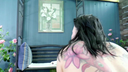 Chubby and horny and more: Tattooed big ass brunette smashed in her pussy in POV
