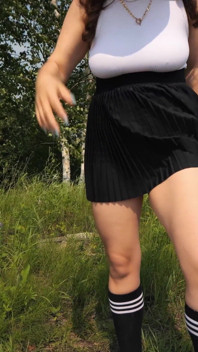 146 Athletic Legs Fetish with Knee High Socks and Skirt Lift