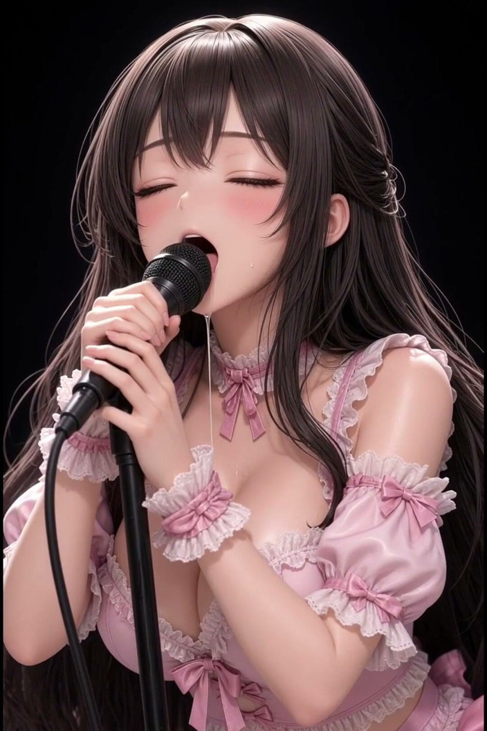 Wertstofsamler: 3D anime idol na jevišti v oktoberfestu šaty masturbuje u mikrofonu