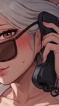 Waifu rijpe secretaresse pov - kantoortelefoongesprek close-up tieten plagen uitkleden