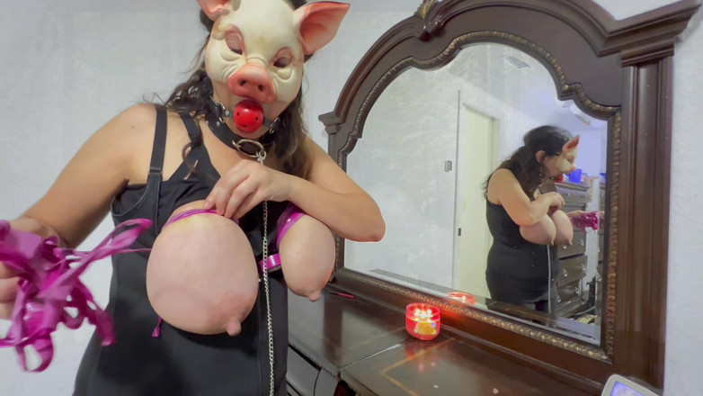 VeeVee Vixen: Cerdas atadas con tetas moradas