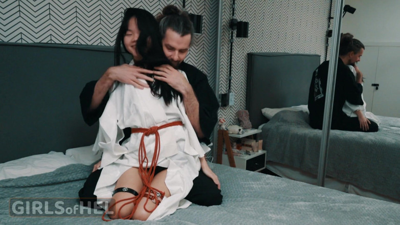 Girls of Hel: Asian Teen in Kimono Tied up and Fucked