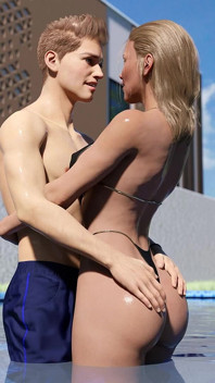 Desejo Compartilhado: Esposas gostosas sensuais de biquíni à beira da piscina - episódio 10