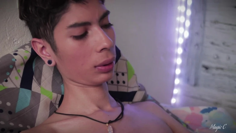 Magic C: Hot Big Dick Latino Magic C Jerks with Spit, Cums...
