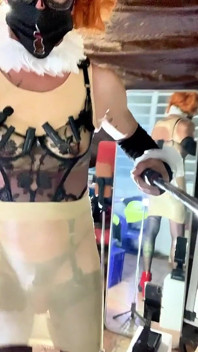 Sexy Transgender Golden Corset Lingerie Outside
