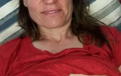 Dirty hairy slut with sperm on her face and pussy