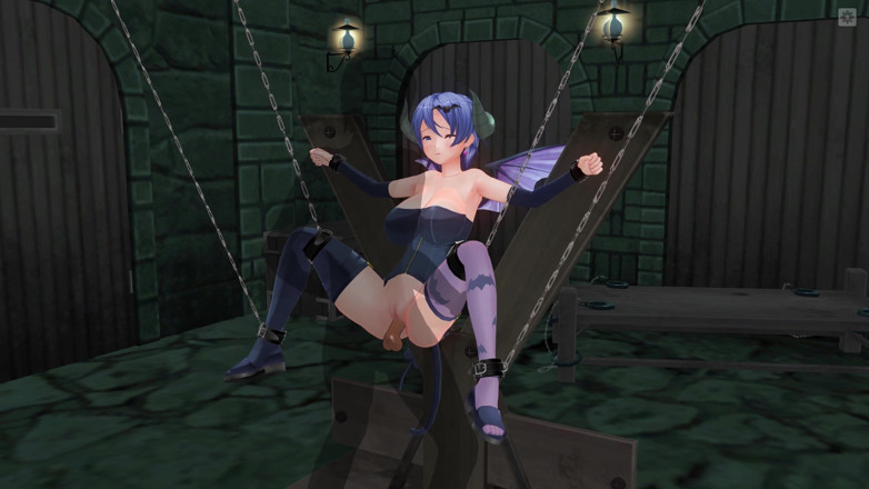 H3DC: 3D Hentai. Gozada interna na buceta de um succubus amarrado