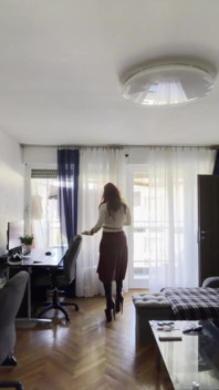 Crossdresser Walking Around the Apartment Showing High Heels and Lovely Pearls