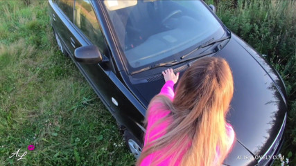 Alisa Lovely: Teen amateur nice butt fuck doggystyle at outdoor sunset