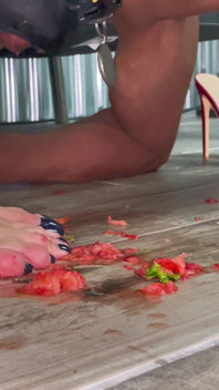 Slave Eats Dessert Stepped on the Floor