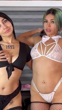 Duas vadias negociando as notas com o tutor