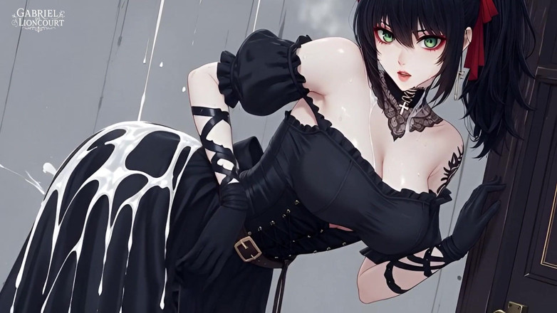 Gabriel de Lioncourt AI: Una Fan Ragazza Gotica Scopa Rockstar Nel Backstage - Hentai 1