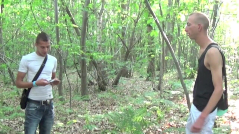 French dudes with big cocks: Justinf ucked in forest cruising by sexyyoung arab twink