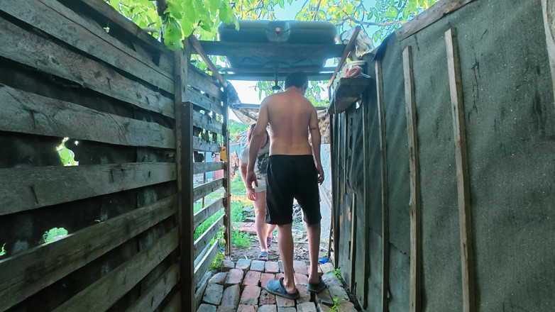 SchoolPrincess: Big Firm Tits Outdoor Shower Doggy Style &amp; Anal POV