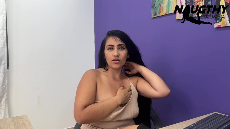 NaughtyColombia: Hot Secretary Masturbates in the Office While Alone
