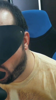 Disabled Person Trains His Mouth Before a Blowjob