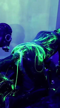 Rubber Double Fisting with Uv Slime