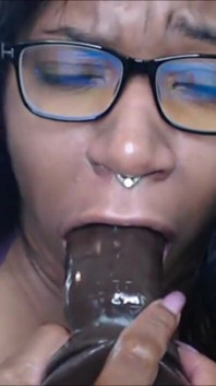 Sloppy Blowjob on My Favorite BBC Dildo