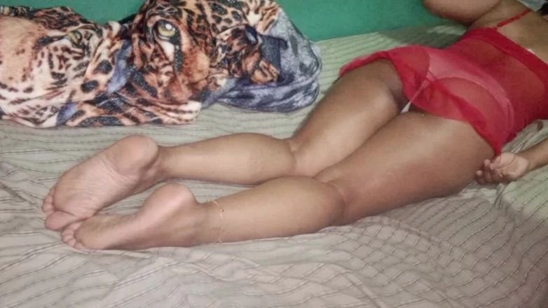 70-year-old Stepmother Waits for Her Man in Sexy Lingerie