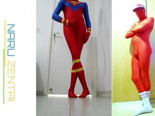 Naru Zentai fetish: Have Fun in Superman Zentai Suit