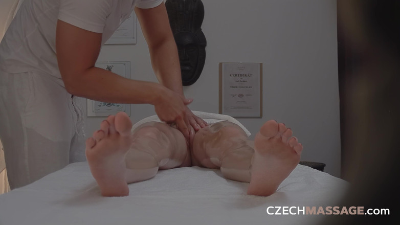 Czech Massage: Czech Massage 24 Brunette Beauty Falls for Her Masseur