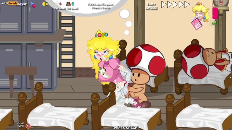LewdArcade: Mario menghilang! - Permainan bokep parodi super mario [bagian 03] princess peach di-gangbang...